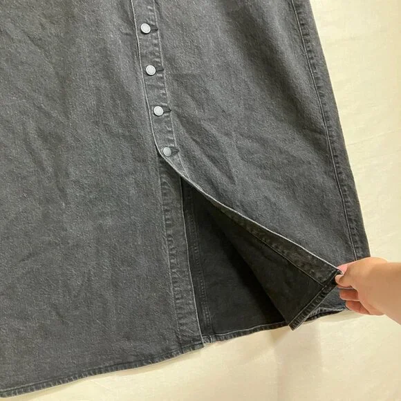 NWT Universal Thread Women's Size 16 Black A-line Midi Denim High Rise Skirt - Picture 6 of 13